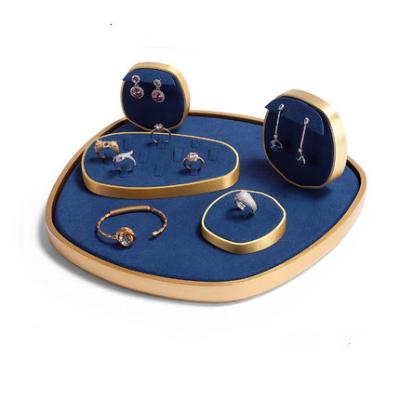 China YST Jewelry Display Model Modern Luxury Blue Display Props Fashionable And Exquisite Jewelry Display Props Set Bangle Counter Tray for sale