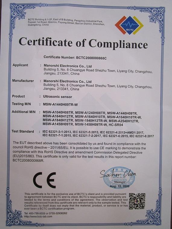 CE - Changzhou Manorshi Electronics Co., Ltd.