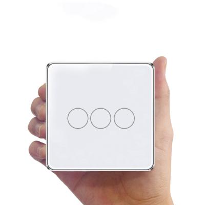 China 3 Band Wi-Fi Switch Wall Power USA UK Controlled Smart Home WIFI Lighting Touch Standard Switch Life 86MM for sale