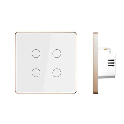 China IPhone Siri Smart Good Quality Aluminum Frame 4 Way Control Smart Aluminum Frame 4 Way WiFi Tuya Switch Life Lamp Switches for sale