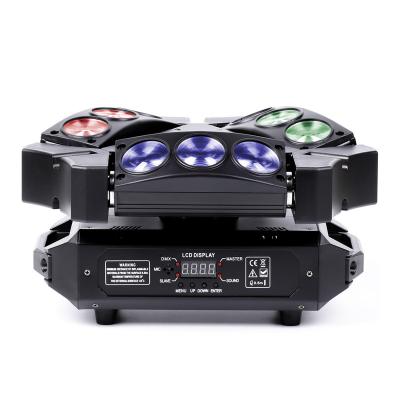 China 9pcs Easy Installation Beam Rotating LED Heads RGB Stage Effects Disco DMX512 Lights Party for sale