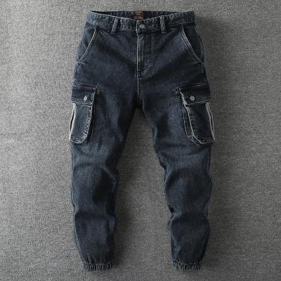 China QUICK DRY Biker Jeans Fashion Men Jeans Casual Waterproof Color Fade Item Style Fly Fabric Cotton OEM Pockets Techniques for sale