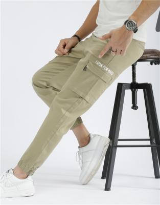 China Anti-Wrinkle Cargo Trotter Pants 100 Cotton Khaki Men's Long OEM Men's Sea Casual Single Pockets XXS China Wholesale Custom Item Slim Fly for sale