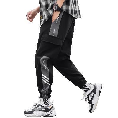 China 100 Polyester Drawstring Waist Elastic Sports Multi-pocket High Quality New Style Anti-Static Jogging Running Pants For Man for sale