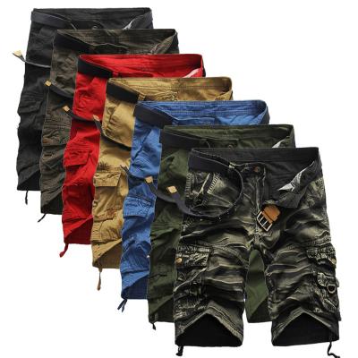 China Fashion Viable Wholesale Mens Summer Cargo Pants Short Army Camouflage Solid Loose Shorts For Men for sale