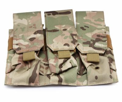 China Outdoor Hot Selling Waist Bags Nylon Molle System Triple Pouch For Tactical Vest for sale