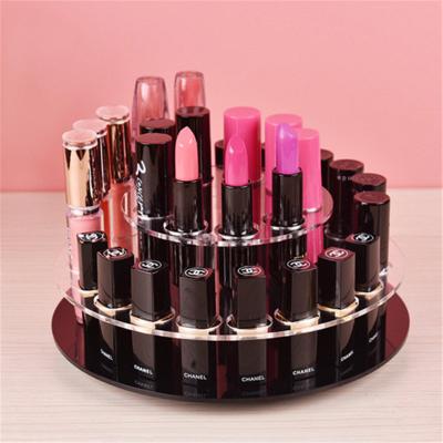 China Acrylic lipstick make up stand factory direct supply custom round lipstick display stand cosmetic acrylic holder for sale