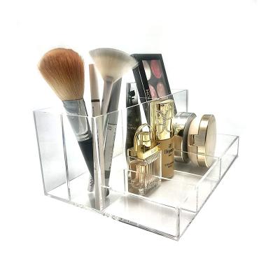 China Acrylic Make Up Organizer Chinese Supplier Cosmetic Jewelry Organizer Acrylic Tweeter Holder With Compartment for sale