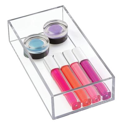 China Acrylic Make Up Tray Competitive Price Display Makeup Pen Tray Holder Organizer Acrylic Marker Tray for sale