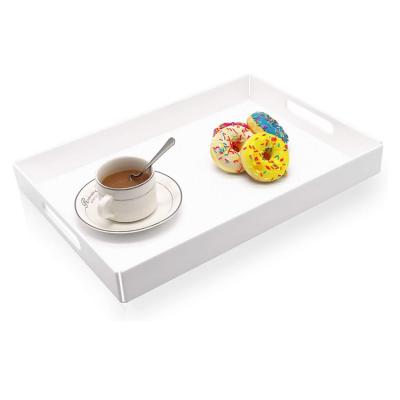 China Wholesale High Quality Home White Acrylic Stand Acrylic Macaron Wedding Restaurant Tray Office Stackable Trays Display Trays for sale