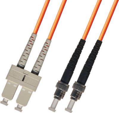 China multimode Duplex Fiber Optic Patch Cable 3M ST-SC 50/125 Orange for sale