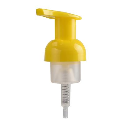 China Non Spill Clear 30ML Foam Pump Bottle 40/410 Plastic Yellow Foam Soap Pump for sale