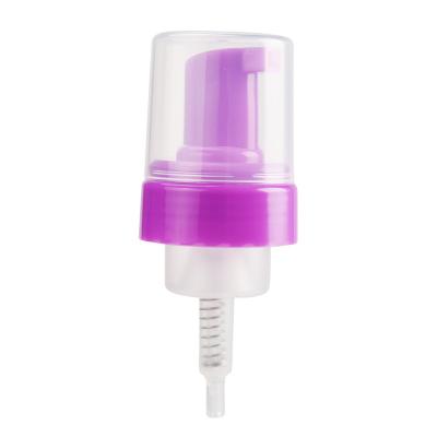 China Non Spill Foam Pump Plastic Bottle Spray Foam Dispenser Purple Foam Pump for sale