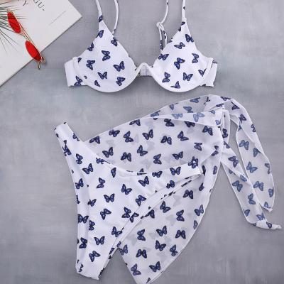 China Factory Direct Sale Breathable Customize New Fashion Sexy 3 Pieces Cover Up Swimsuit Set For Women for sale