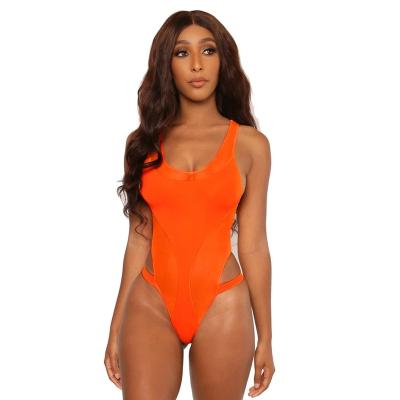 China Antibacterial New Design Orange Sexy One Piece Swimsuits For Women for sale