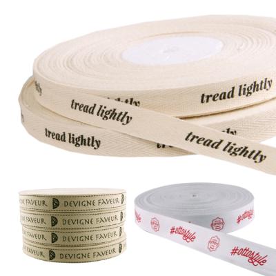 China THE OTHER Custom Printed Brand Logo Labels Cotton Neck Tape for sale