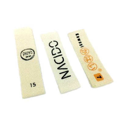 China Washable Custom Design Apparel Brand Key Logo Silk Screen Printed 100% Cotton Canvas Labels for sale