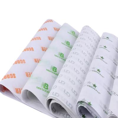 China Wholesale Custom Printed Brand Moisture Proof Clean Logo 17gsm Wrapping Tissue Paper For Clothes for sale