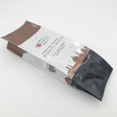 China Custom Plastic Side Barrier Gusset With Valve Coffee Bean Bag Wrap for sale