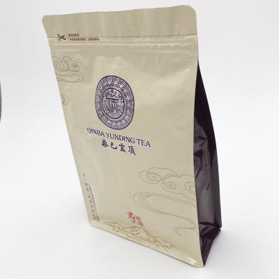 China Barrier Flat Bottom Bag Tea Coffee Ziplock Pouch With Zipper Plastic Packaging Bags for sale