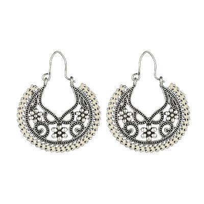 China Ethnic Ethnic Style Plated Ear Hook Around Carved Earrings Thailand Rope Charm Earrings for sale