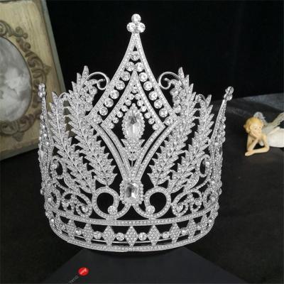 China Europe and America Big Beauty Rhinestone Tiara Wedding Bridal Accessories Crystal Tiaras Pageant Crown for sale