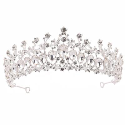 China Fashionable Jewelry Wedding 3 Pcs / Set Bridal Jewelry Hair Accessories Luxury Crystal Earrings Necklace Tiara For Women for sale