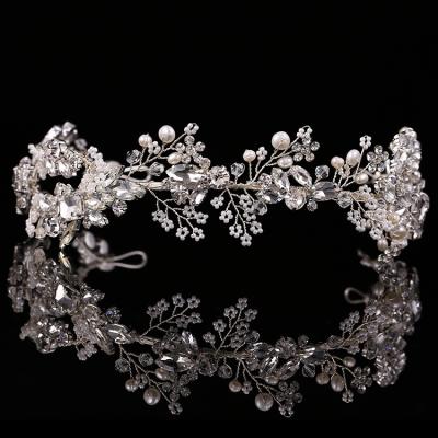 China Baroque Europe and America crown wedding hair jewelry models show dress accessories bridal tiara headdress handmade rhinestone for sale