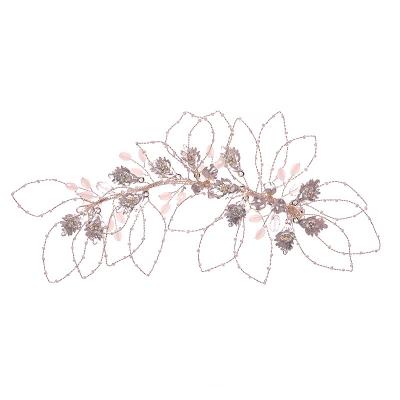 China Europe and America models show off the dress accessories leaf hair band crystal hand - woven bridal hair accessories wedding headpiece tiara for sale