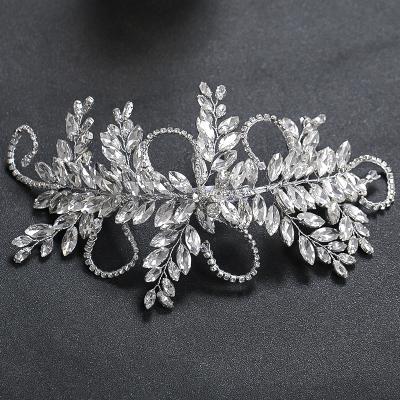 China Bridal tiara Europe and America luxury full diamond headdress hair accessories veil bridal ornament aristocratic wedding for sale