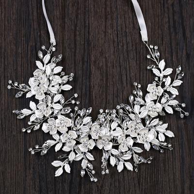 China Europe and America white leaf hair band models show dress accessories bridal tiara headpiece wedding hair accessories for sale