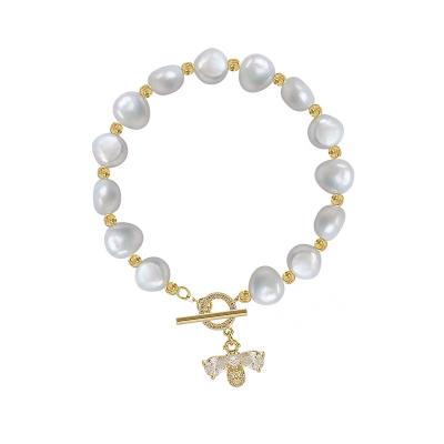 China TRENDY Women's Pearl Charm Bracelet Fashion Zircon Strand Bracelets Luxurious Beaded Bracelets for sale