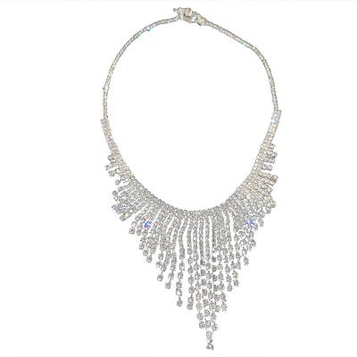 China 2021 Fashion Ornament Personality Jewelry Set Diamond Tassel Necklace For Women for sale