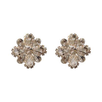 China Flower 925 silver rhinestone stud earrings FASHIONABLE temperament women's stiletto earrings fashion charm earrings for sale