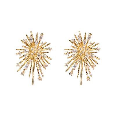 China HOT Fashion Ear Stud Personality Fireworks Stud Earrings Women's Silver Rhinestone 925 Needle Earrings 2021 for sale