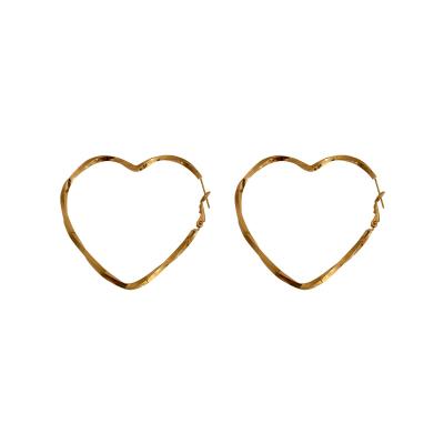 China Simple FASHIONABLE S925 needle silver heart ornament exaggerated cold wind earrings for women circle earrings for sale