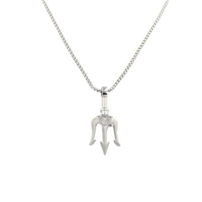 China Fashion Romantic Simple Korean Couples Jewelry Three-fork Sea King Trident Ornament Accessories Pendant Necklace for sale