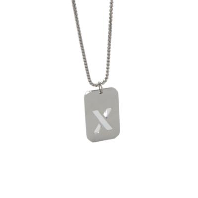 China Hiphop simple letters jewelry male hiphop sweater chain accessories hollow-out name stainless steel pendant female necklace for sale