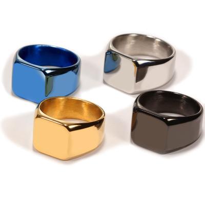 China Other Square European and American simple men's personality ornament stainless steel sweet rings for men's custom ring for sale