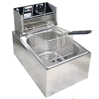 China Catering Equipment 6l Stainless Steel Commercial Electric Countertop Deep Fryers, Potato Chips Fryer Machine For Home for sale