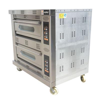 China Catering Equipment 2 Deck 4 Trays Oven Commercial Double Deck Bakery Equipment Electric Pizza Deck Oven for sale