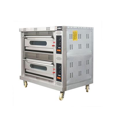 China Commercial Bakery Equipment LPG Gas Pizza Catering Machine 2 Deck 4 Trays Portable Oven For Sale for sale