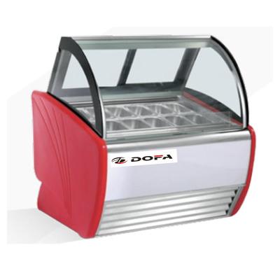 China Single-temperature luxury used curved glass gelato freezer ice cream shop display commercial/freezer for ice cream for sale