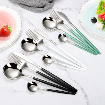 China Viable Luxury Portable Silver, Black, Rose Gold Flatware and Kitchen Cutlery for Hotel for sale