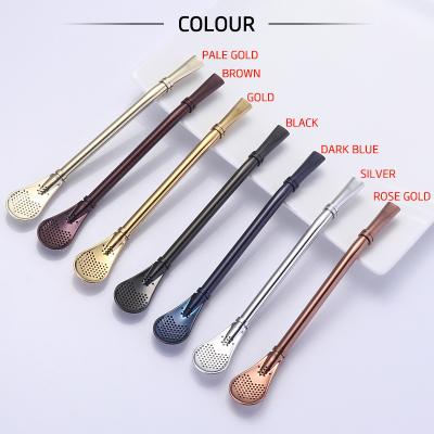 China Sustainable Stainless Steel Eco - Friendly Drinking Or Beverage Straw Spoon For Bar And Cafe for sale