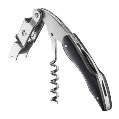 China Multifunctional Manual Wooden Handle Steel Wine Opener Or Corkscrew For Bar for sale