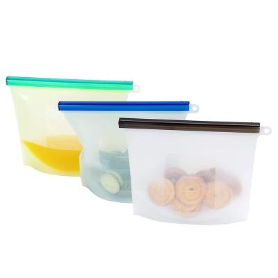 China Viable Leakproof Reusable Fresh Sealed Silicone Food Storage Bags Set for sale