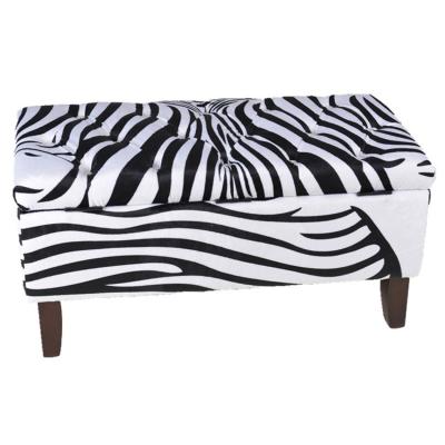 China Comfortable Faux Leather Rectangle Storage Ottoman With Padded Seat Storage Bench for sale