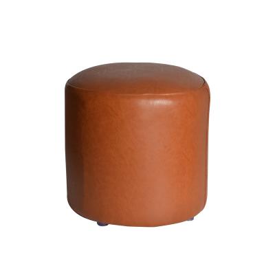 China Comfortable High Quality PU Leather Round Stool Footstool Pouf Seating for sale