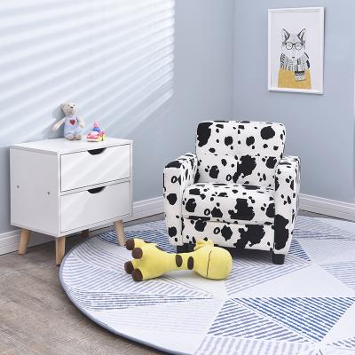 China Kids Chair Wooden Sofa With Cute Fabric Art Fabric Pattern Kids Sofa Healthy Baby Furniture for sale